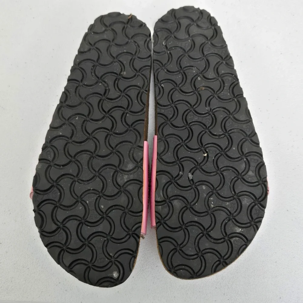 Birkenstock Women Size 37 Pink Patent Leather Slide Sandals Lightweight Summer - Picture 5 of 7